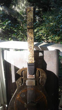 Load image into Gallery viewer, Goldrush Guitar Strap quilted handprinted cotton batik