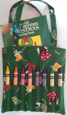 Christmas Penguins Ready-to-Go Coloring Tote WITH Book and Crayons