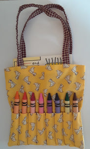 YELLOW PUPPIES Ready-to-Go Coloring Tote WITH Book and Crayons